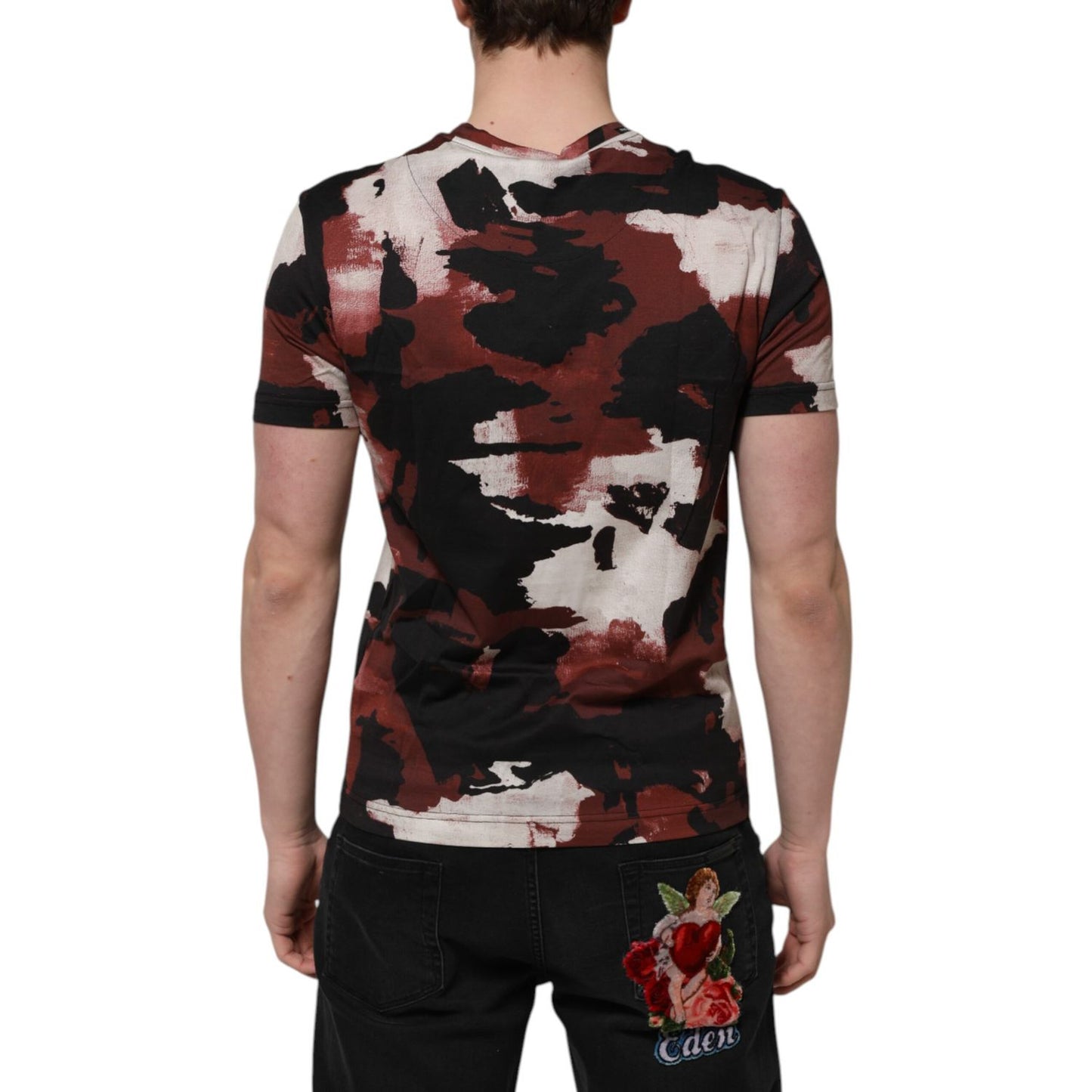 Dolce & Gabbana Multicolor Camouflage Men Crew Neck T-shirt