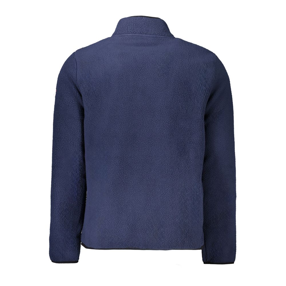 Norway 1963 Blue Polyester Men Sweater with back view showcasing style and texture.