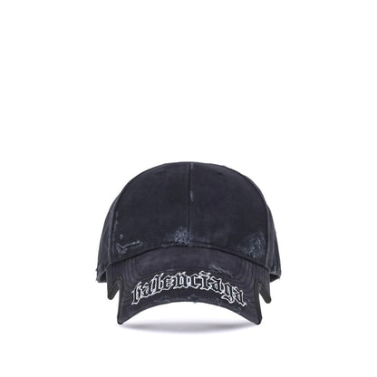 Balenciaga Black Cotton Cap (Baseball Hat)