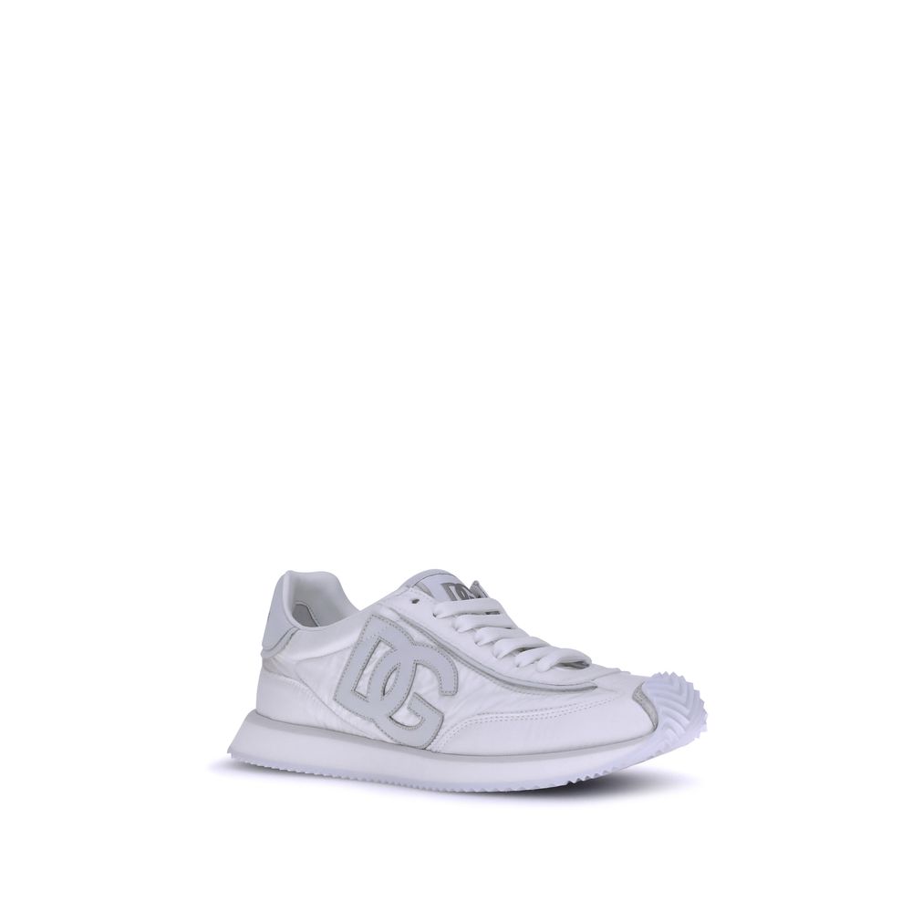 Dolce & Gabbana White Fabric Low Top Sneakers