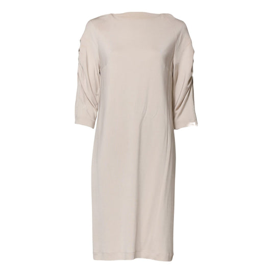Roberto Cavalli Ivory Viscose Sheath Knee Length Dress DR81527-1