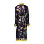 Dolce & Gabbana Blue Floral Print Silk Long Sleeves Wrap Robe JKT41484-48