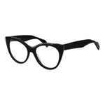 Yohji Yamamoto Black Women Glasses Frame, cat eye style, full-rim, plastic material, 54-17-145 size, includes branded soft case.