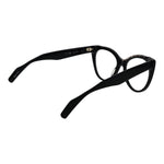 Yohji Yamamoto Black Women Glasses Frame, plastic, cat eye style, full-rim, black with blue-filter, demo lenses, 54-17-145.