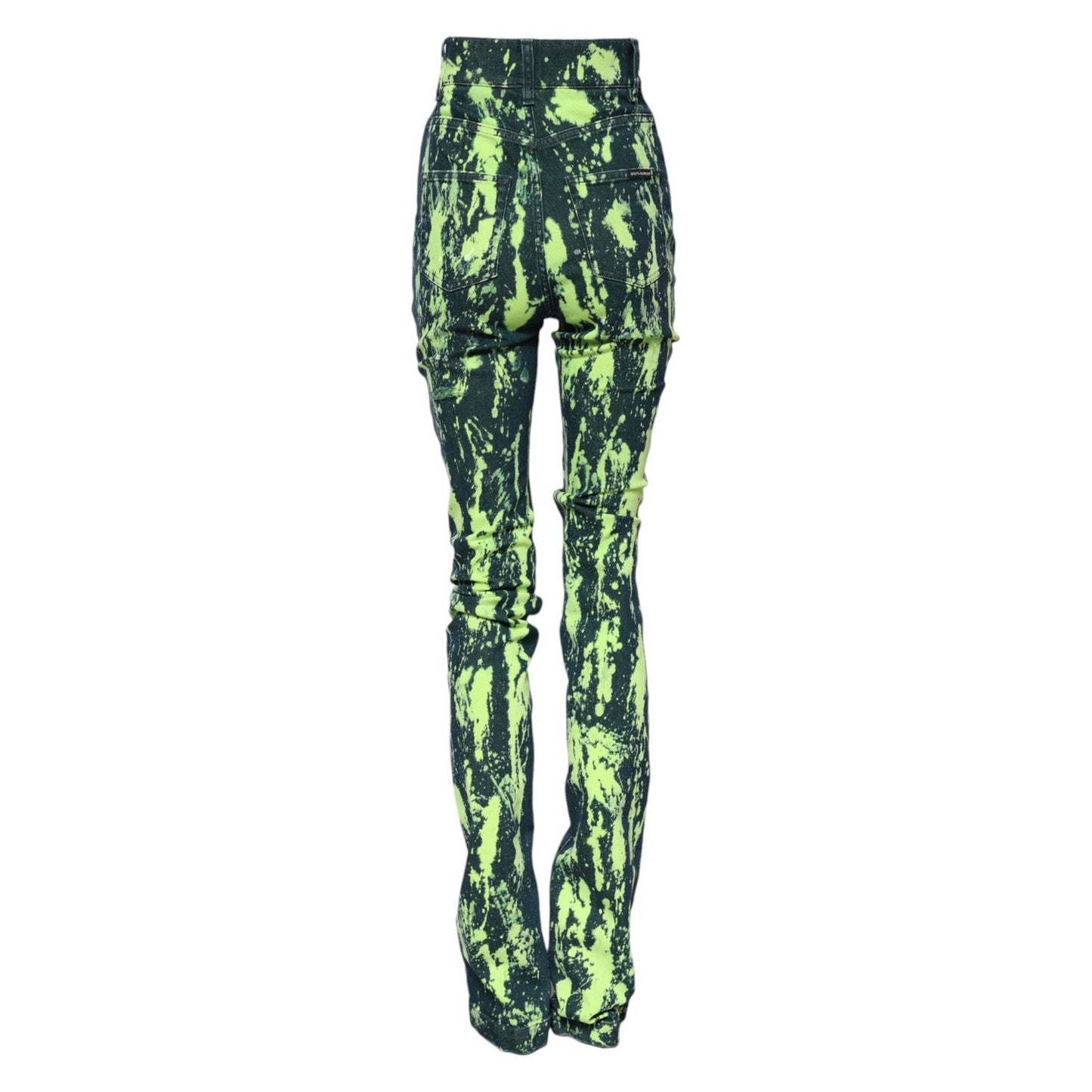 Dolce & Gabbana Green Color Splash High Waist Denim Jeans PAN73099-40