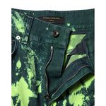 Dolce & Gabbana Green Color Splash High Waist Denim Jeans PAN73099-40