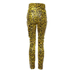 Dolce & Gabbana Yellow Leopard High Waist Slim Pants PAN74969-40