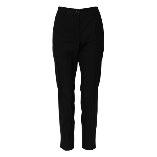 Dolce & Gabbana Black Wool High Waist Tapered Pants PAN74987-38