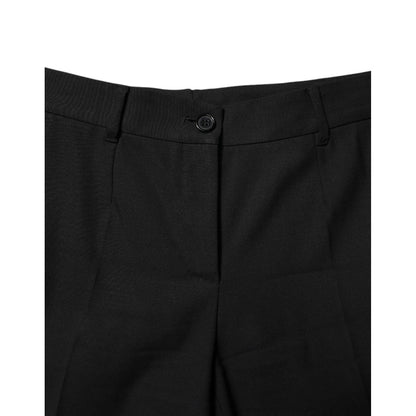 Dolce & Gabbana Black Wool High Waist Tapered Pants