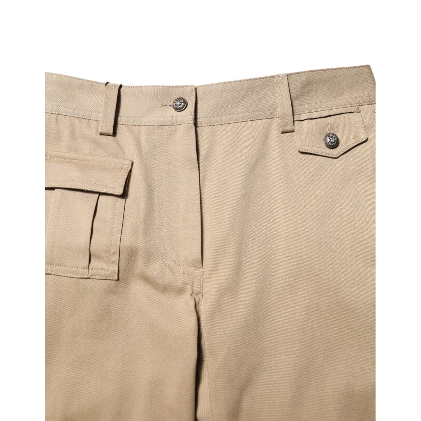 Dolce & Gabbana Beige Mid Waist Cargo Tapered Pants PAN75521-38