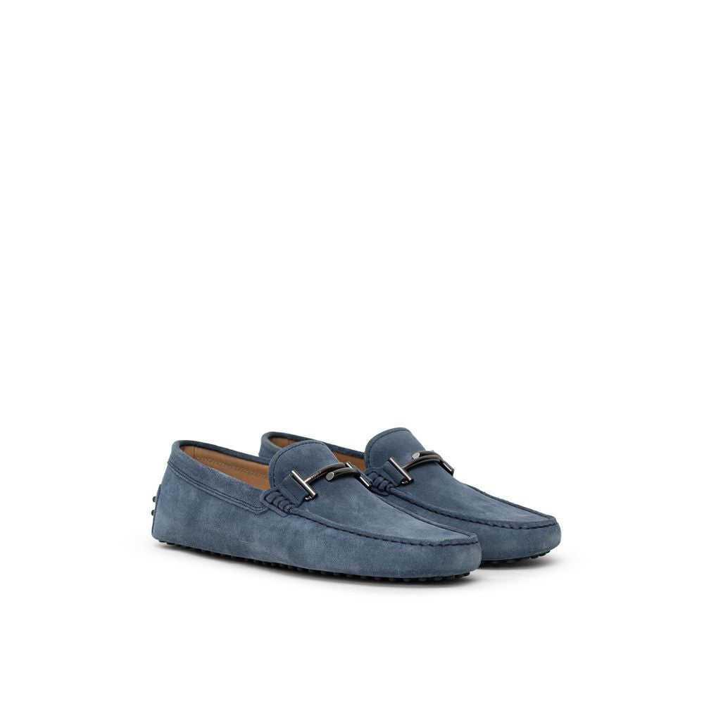 Tod's Blue Suede Leather Moccassin