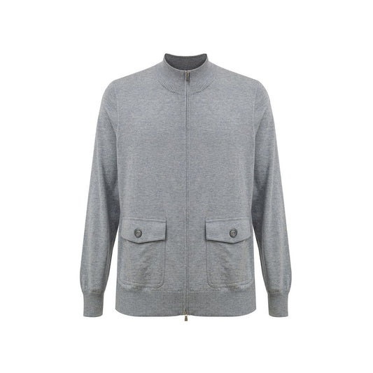 Gran Sasso Gray Cotton Cardigan GR-9490662-IT50 | L