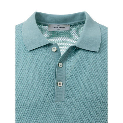 Gran Sasso Blue Cotton Polo Shirt