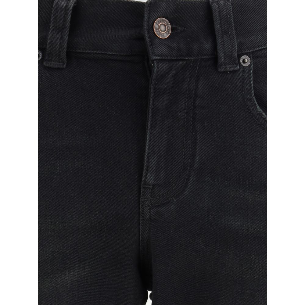 Balenciaga Black Cotton Bootcut Jeans