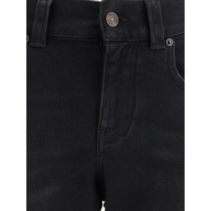 Balenciaga Black Cotton Bootcut Jeans
