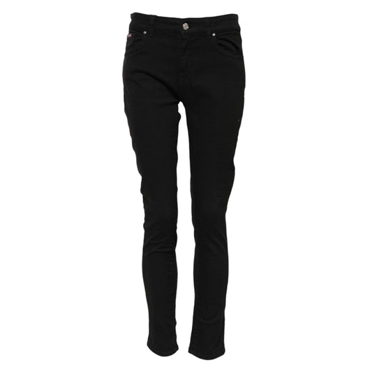 Dolce & Gabbana Black Cotton Skinny Mid Waist Denim Jeans