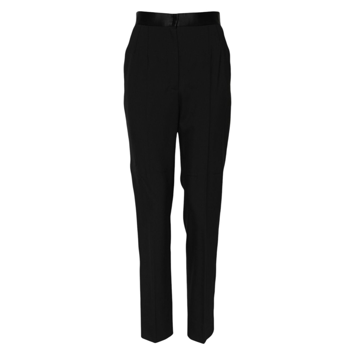 Dolce & Gabbana Black Wool Tapered High Waist Pants