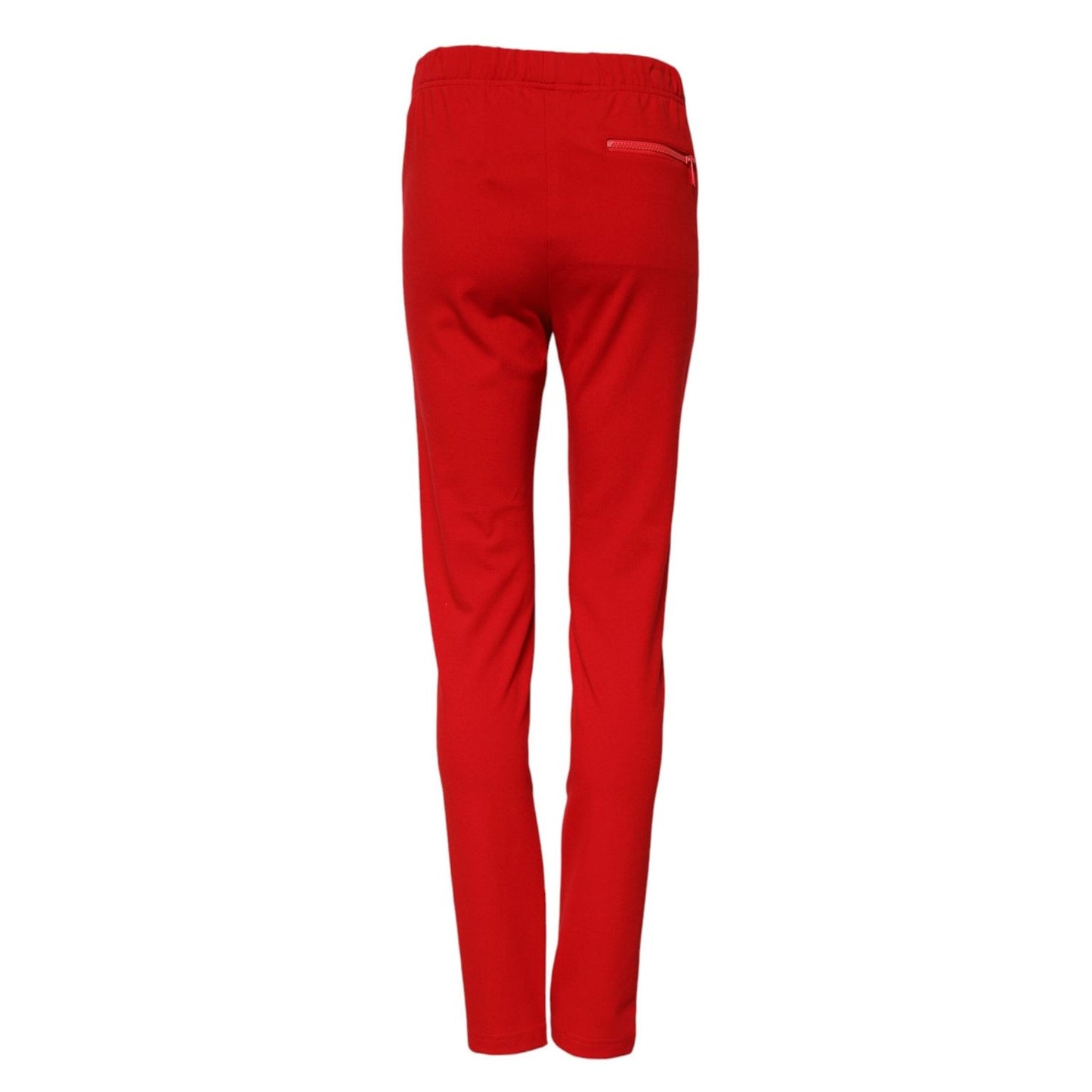 Dolce & Gabbana Red Mid Waist Slim Fit Pants PAN75641-38