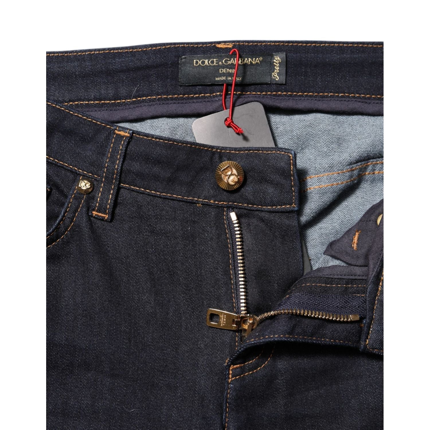 Dolce & Gabbana Blue Cotton PRETTY LowWaist Skinny Denim Jeans