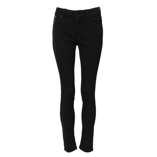 Dolce & Gabbana Black Cotton Skinny Mid Waist Denim Jeans PAN75945-38