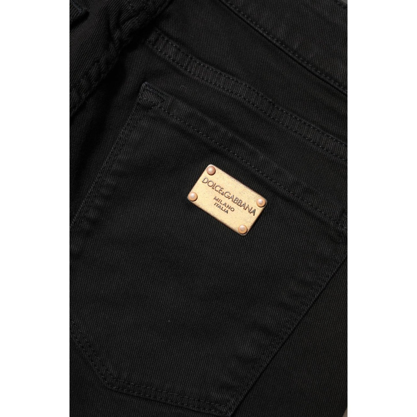 Dolce & Gabbana Black Cotton Skinny Mid Waist Denim Jeans