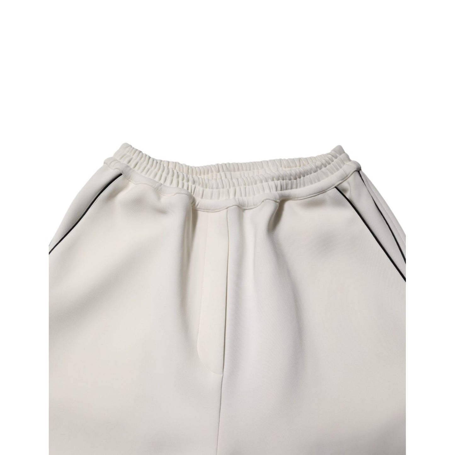 Dolce & Gabbana White Viscose Wide Leg Pull On Pants