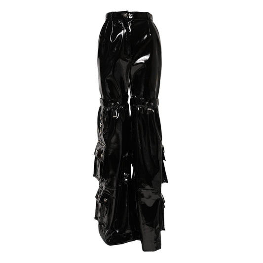 Dolce & Gabbana Black High Waist Cargo Bootcut Pants PAN76512-40