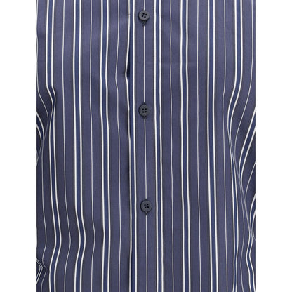 Balenciaga Blue Cotton Pattern Shirt