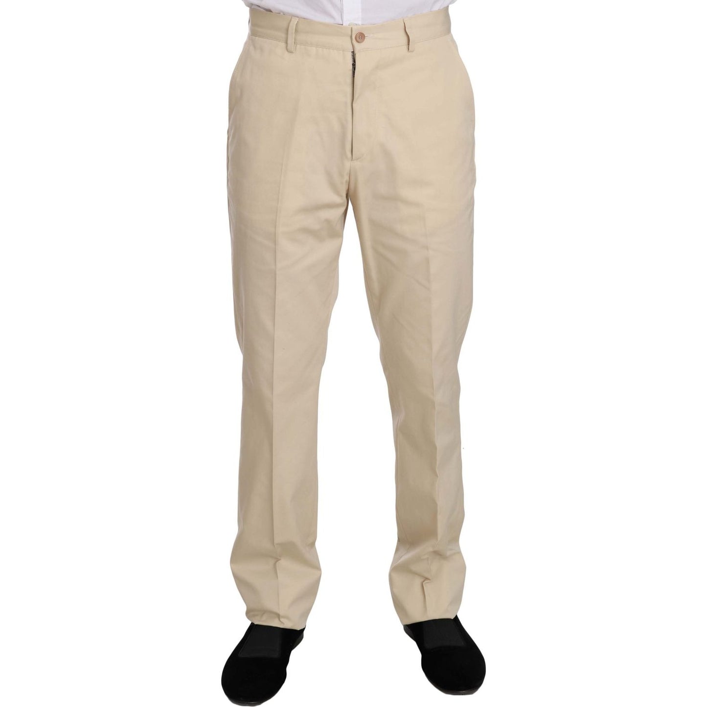 Romeo Gigli Two Piece 3 Button Beige Cotton Solid Suit Suit