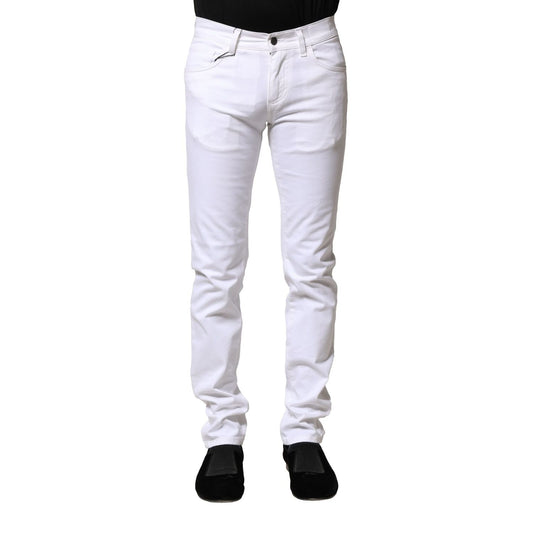 Dolce & Gabbana White Cotton Skinny Men Denim Jeans PAN75822-44