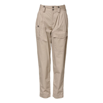Dolce & Gabbana Beige Cotton High Waisted Pants