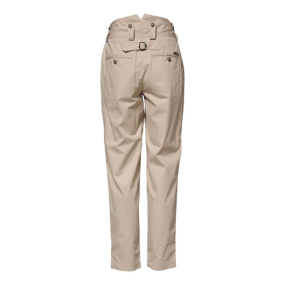 Dolce & Gabbana Beige Cotton High Waisted Pants