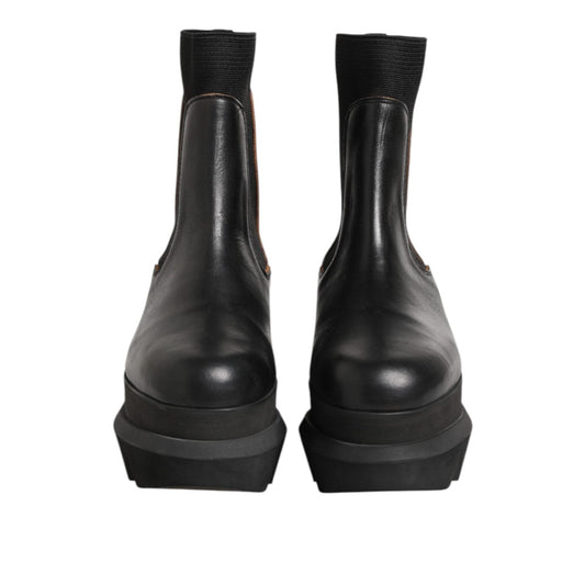 Sacai Black Chelsea Leather Pull On Women Ankle Boots Shoes LA12617-40