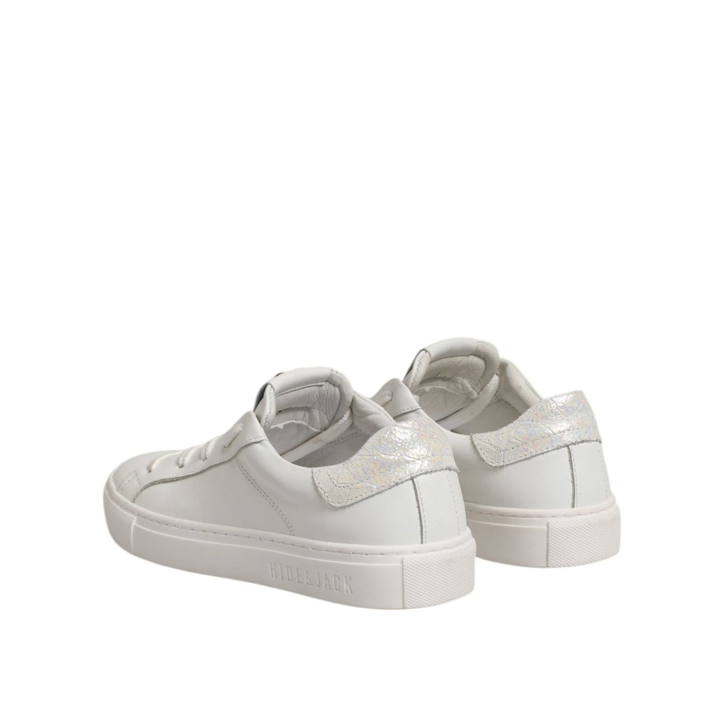 HIDE & JACK White Leather Low Top Lace Up Sneakers Shoes