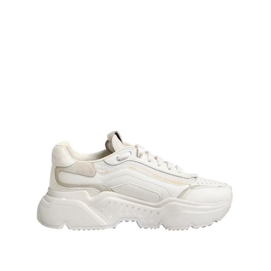 Dolce & Gabbana White DAYMASTER Calf Leather Sneakers Shoes LA12711-37