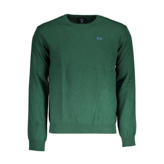 La Martina Green Wool Sweater LA-17155-L