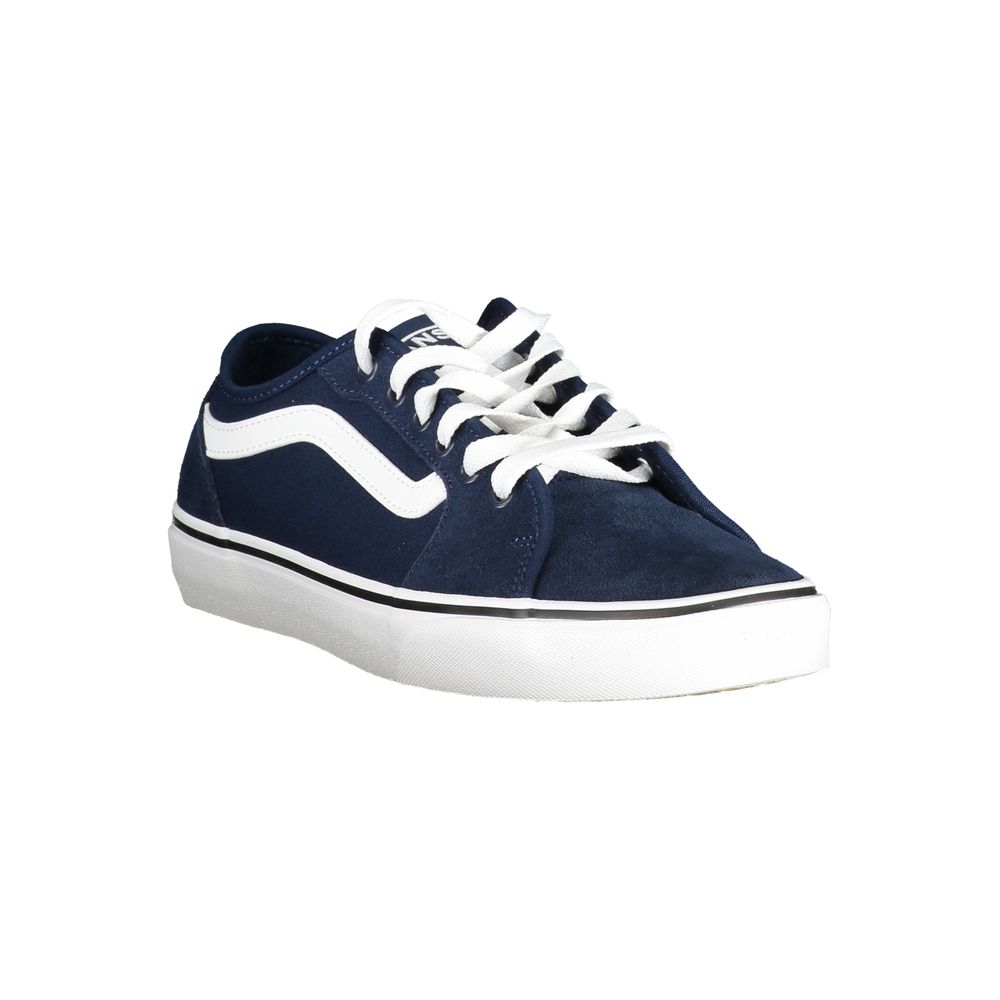Vans Blue Polyester Sneaker with laces, contrast details, and logo sports footwear.
