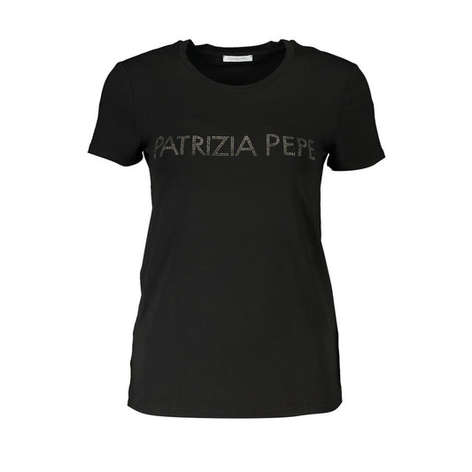 Patrizia Pepe Black Elastane Tops & T-Shirt PA-28362-XS