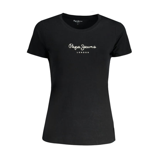Pepe Jeans Black Cotton Tops & T-Shirt PE-31357-XS