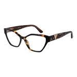 Guess Brown Women Glasses Frame in acetate with full-rim cat eye style, featuring demo lenses, spring hinge, and branded case included.