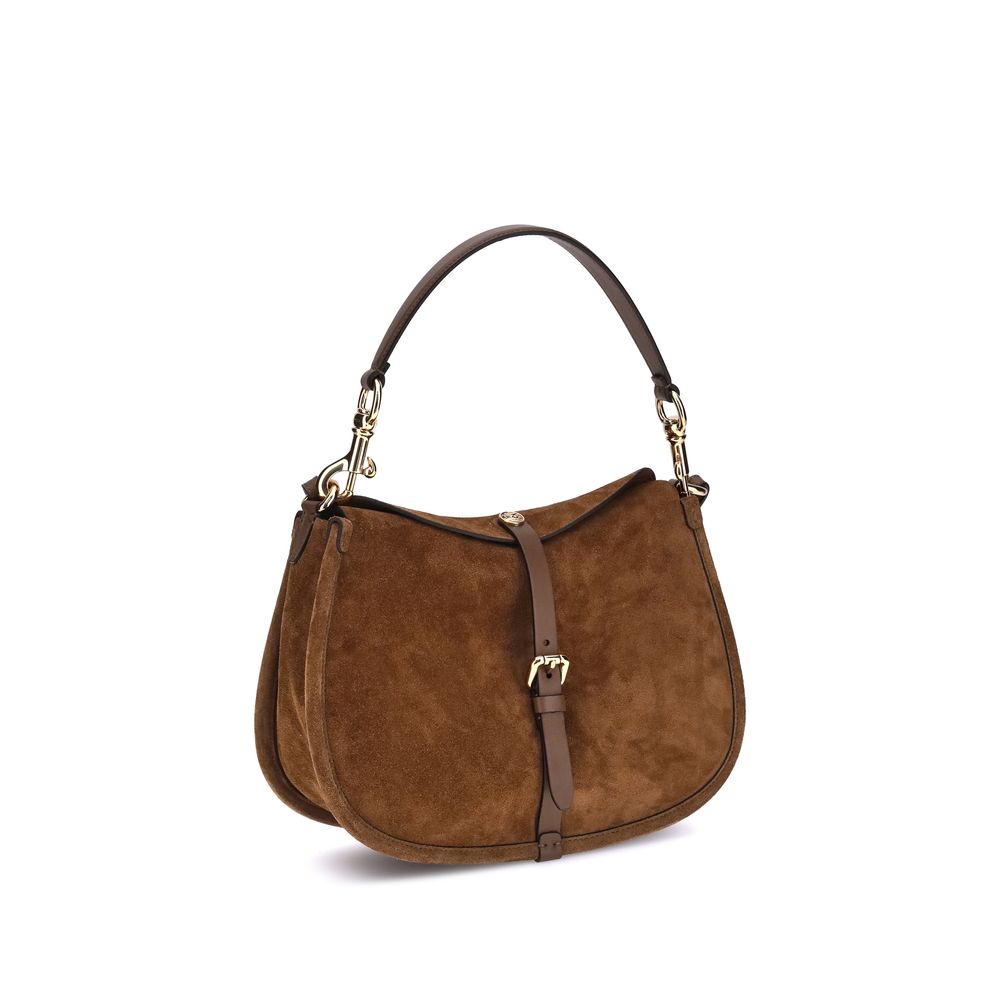 Etro Brown Calf Leather Bos Taurus Shoulder Bag