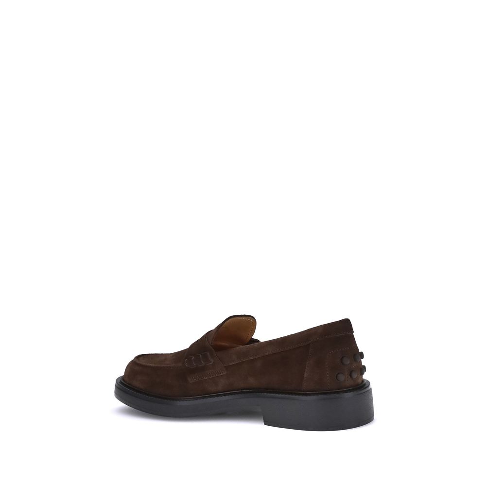 Tod's Brown Rubber Slip-On Loafers