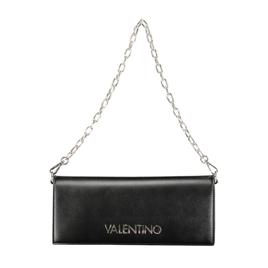 Mario Valentino Black Polyethylene Women Handbag with chain and adjustable strap
