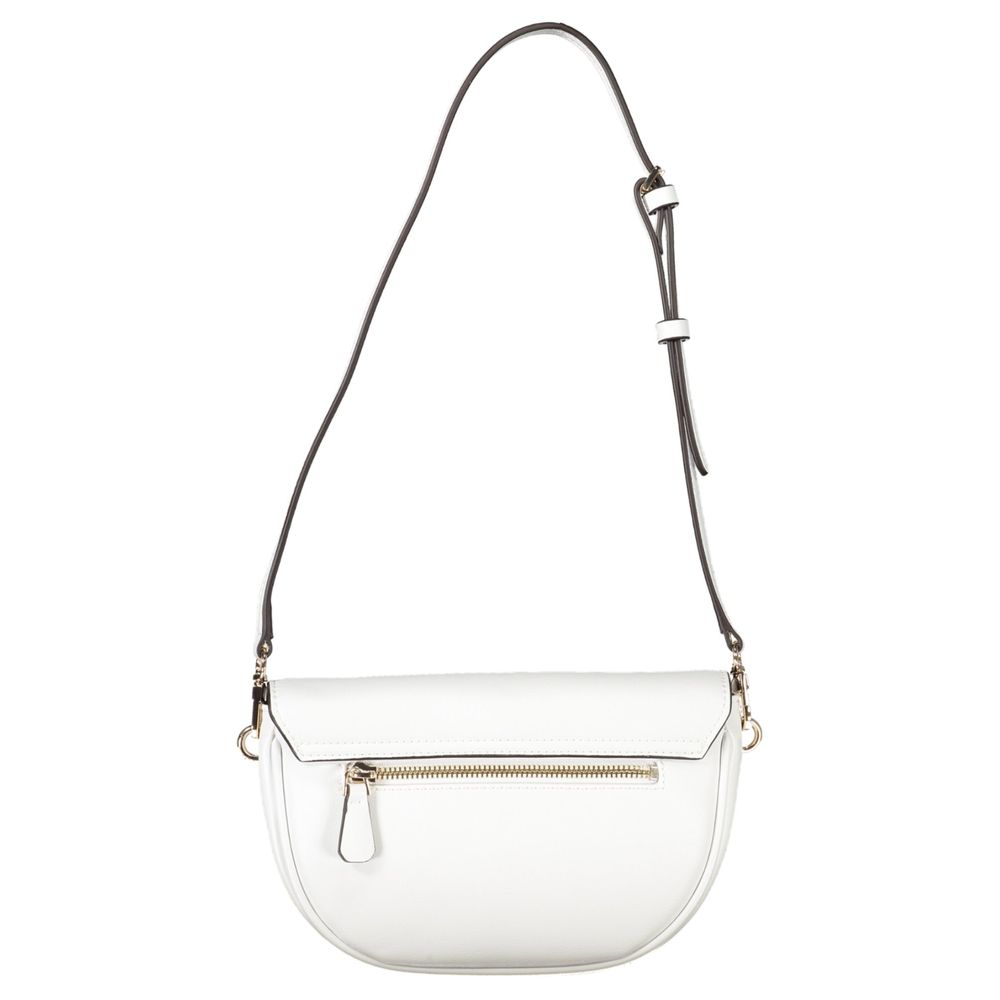 Guess Jeans White Polyethylene Women Handbag with adjustable strap and protective feet
