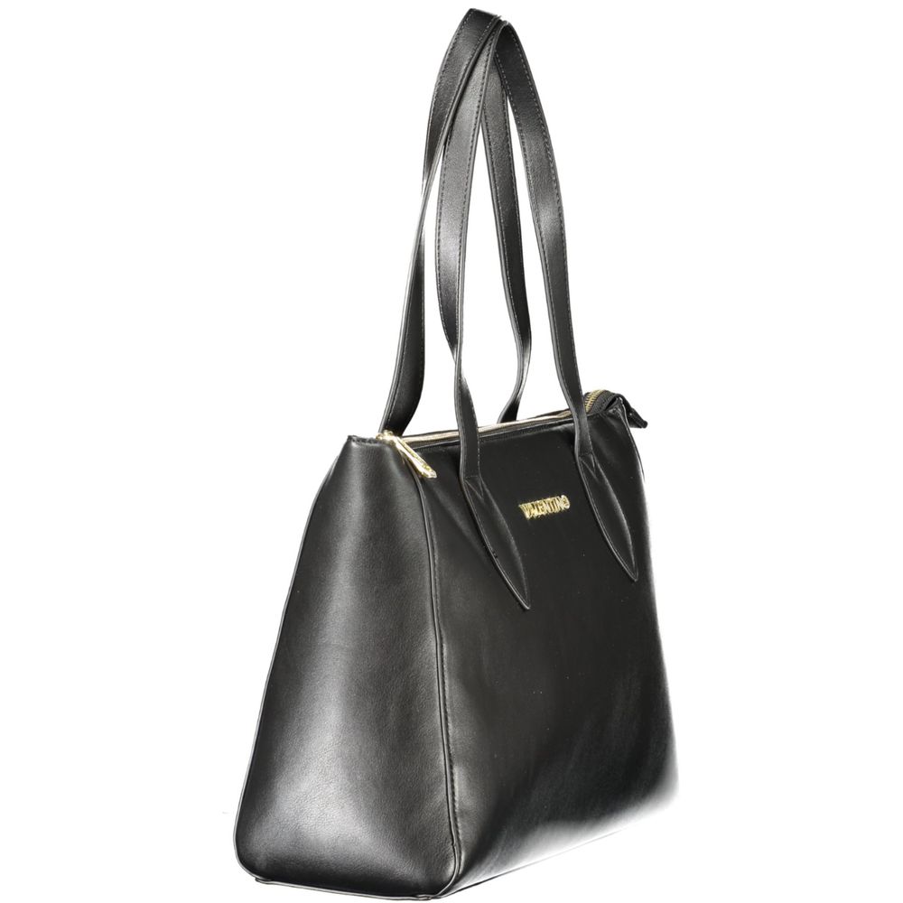 Side view of Mario Valentino Black Polyethylene Women Handbag with two handles and zip closure