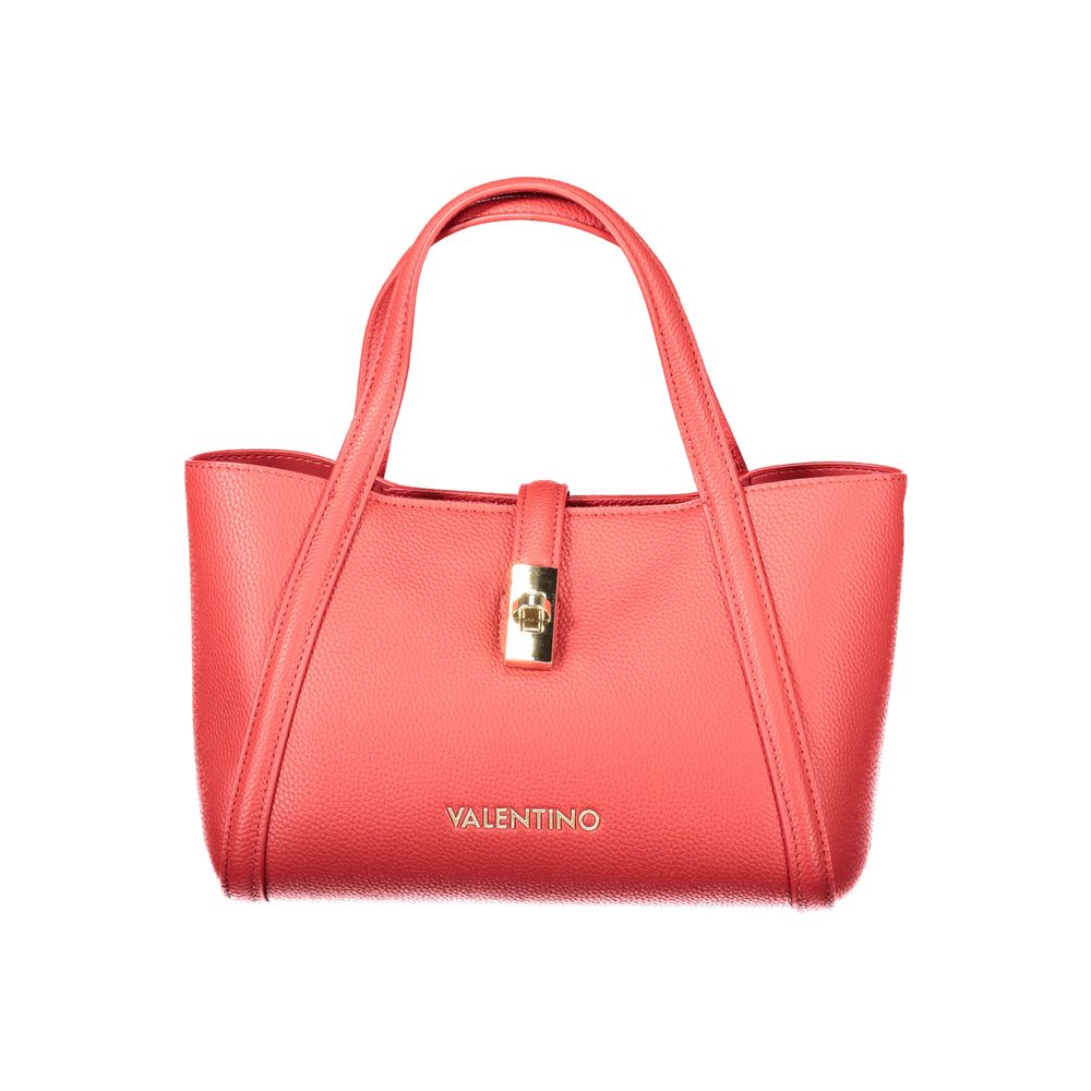 Mario Valentino Red Polyethylene Women Handbag with sturdy handles and gold accent, elegant and functional accessory.