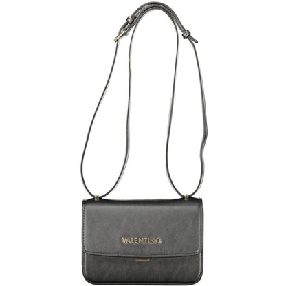 Mario Valentino Black Polyethylene Women Handbag with adjustable strap, ideal for stylish versatility and organization.