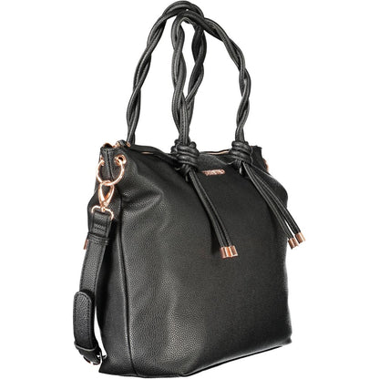 Mario Valentino Black Polyethylene Women Handbag with shoulder strap and zip closure