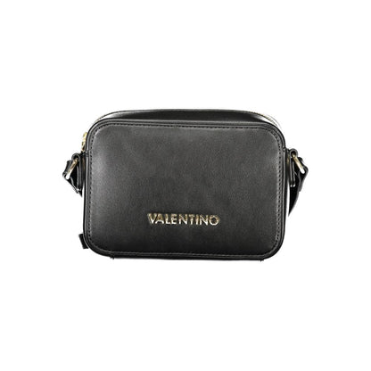 Mario Valentino Black Polyethylene Women Handbag with adjustable shoulder strap and iconic logo