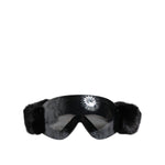 Dolce & Gabbana Black Bi0759 Lace Mirrored Ski Goggles Mask Sunglasses GLA1364